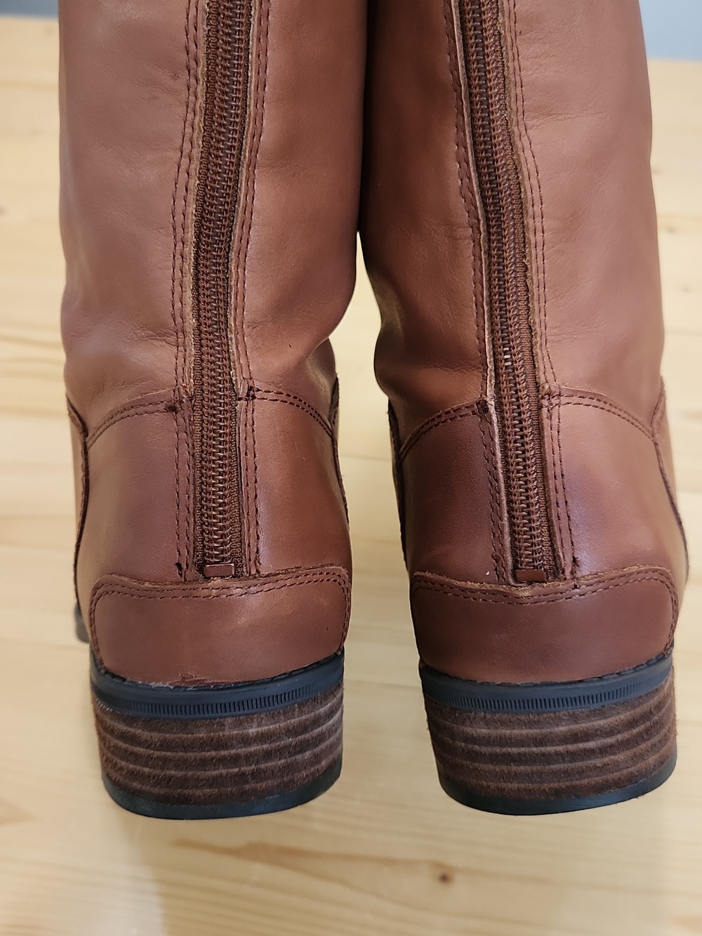Sam Edelman Penny Tall Riding Boots Cognac Brown Leather Knee High Size 10M - Picture 13 of 16